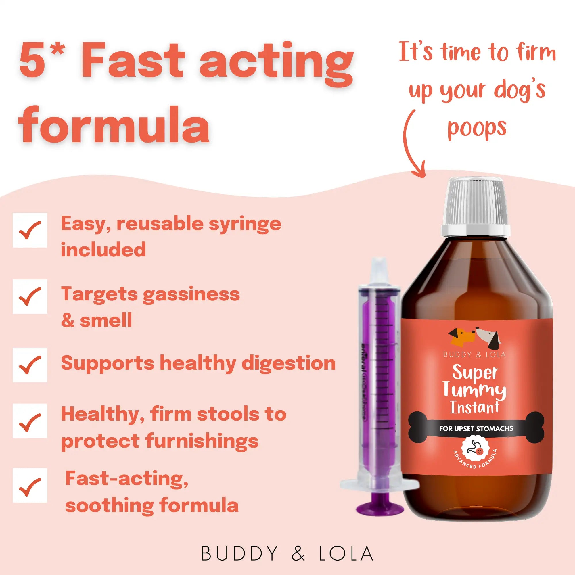 Fast Acting Support for Runny Dog Poops Super Tummy Instant